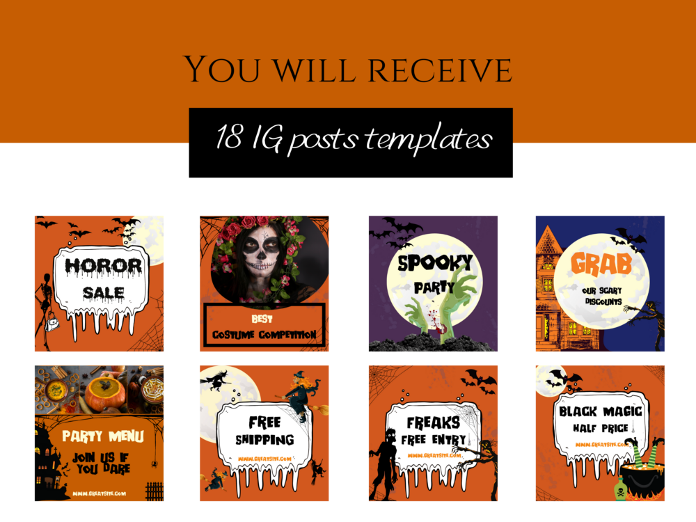Halloween Posts Templates Bundle Kit