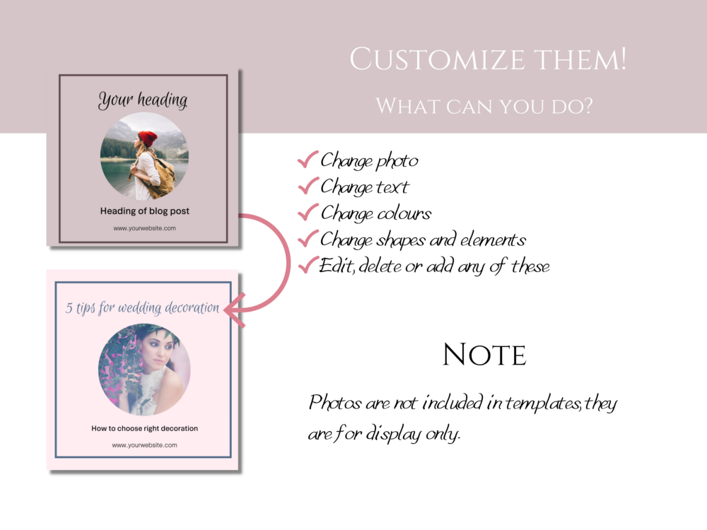 Travel blogger social media posts templates