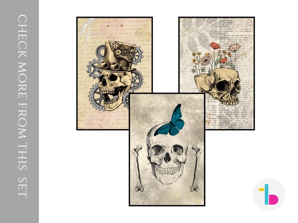 Human skull Guns n roses goth digital print