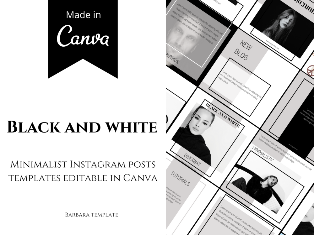 Minimalist Black and White templates