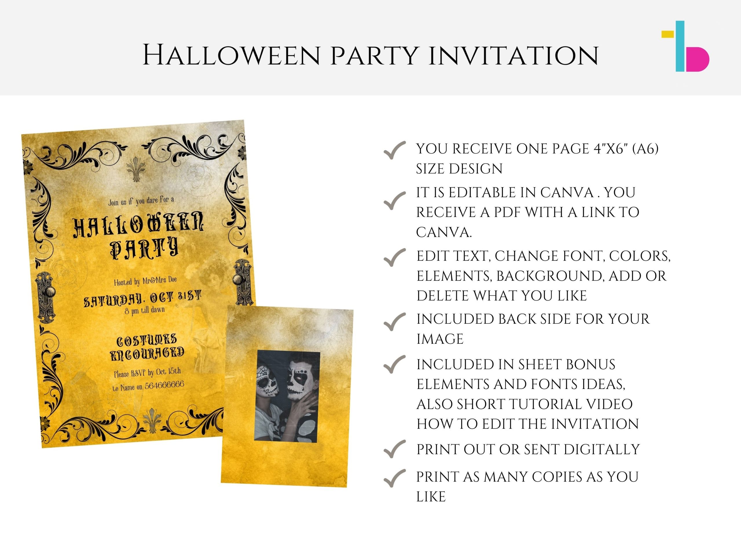 Steampunk editable party invitation card