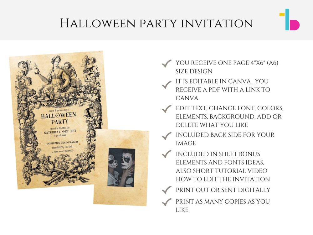 Vintage party editable invitation