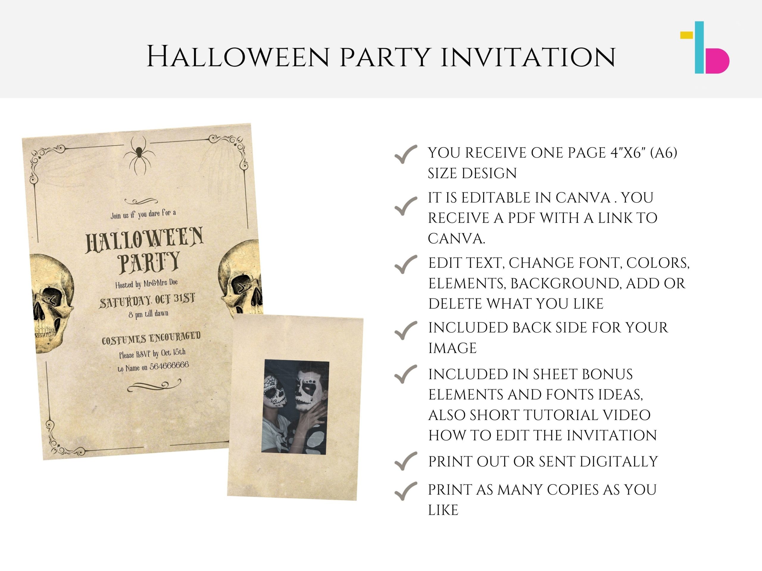 Victorian Gothic Halloween party invite