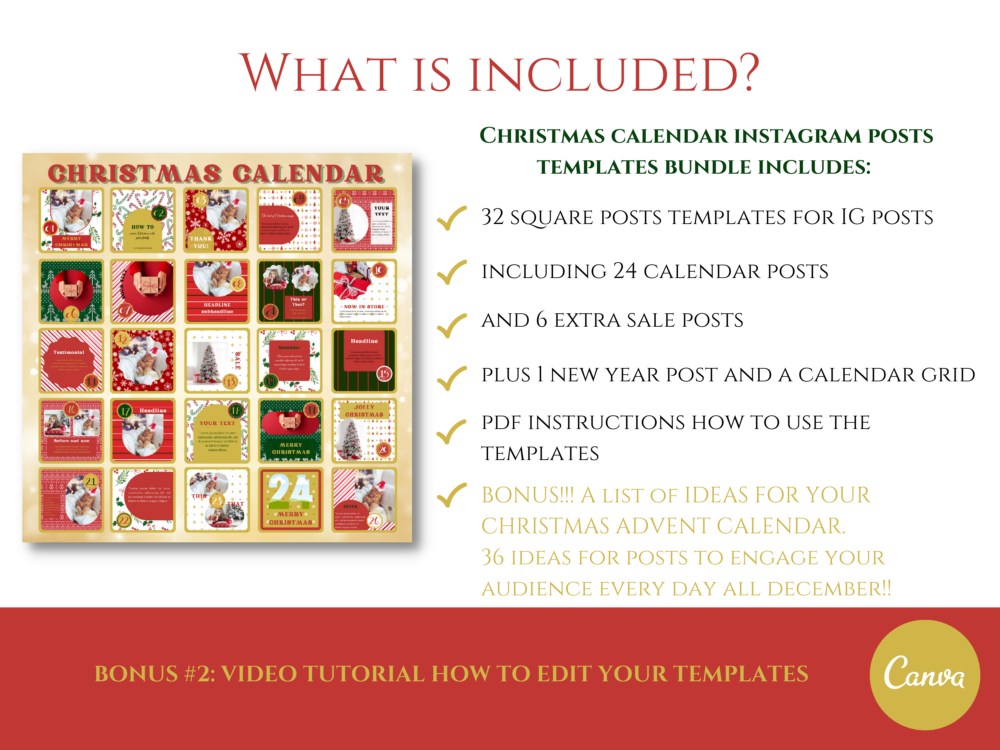 Christmas Advent Calendar Instagram Templates Bundle