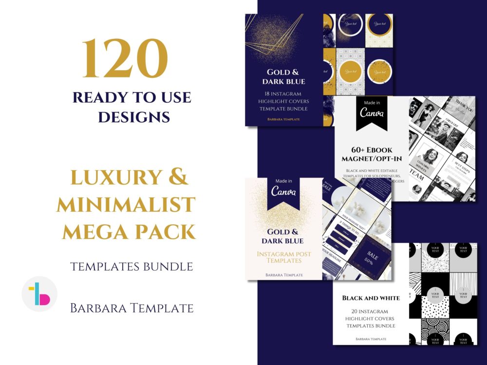 Luxury and minimalist mega pack templates bundle