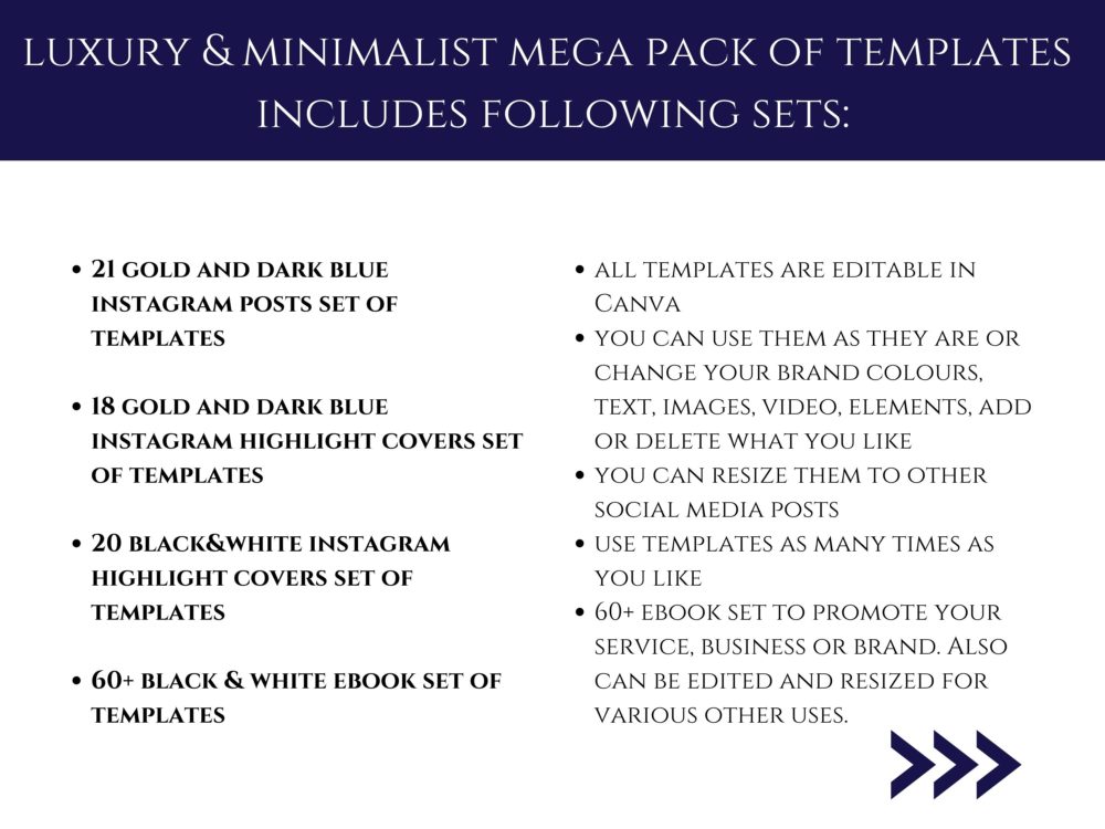 Luxury and minimalist mega pack templates bundle