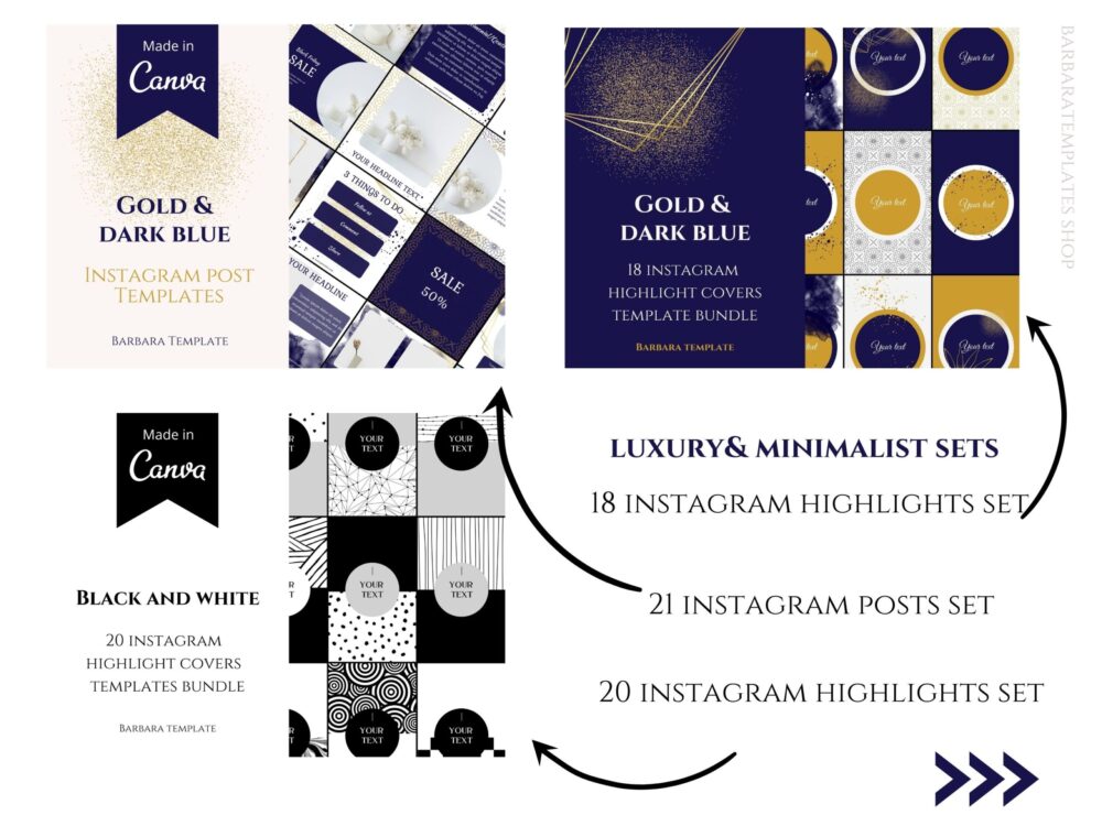 Luxury and minimalist mega pack templates bundle