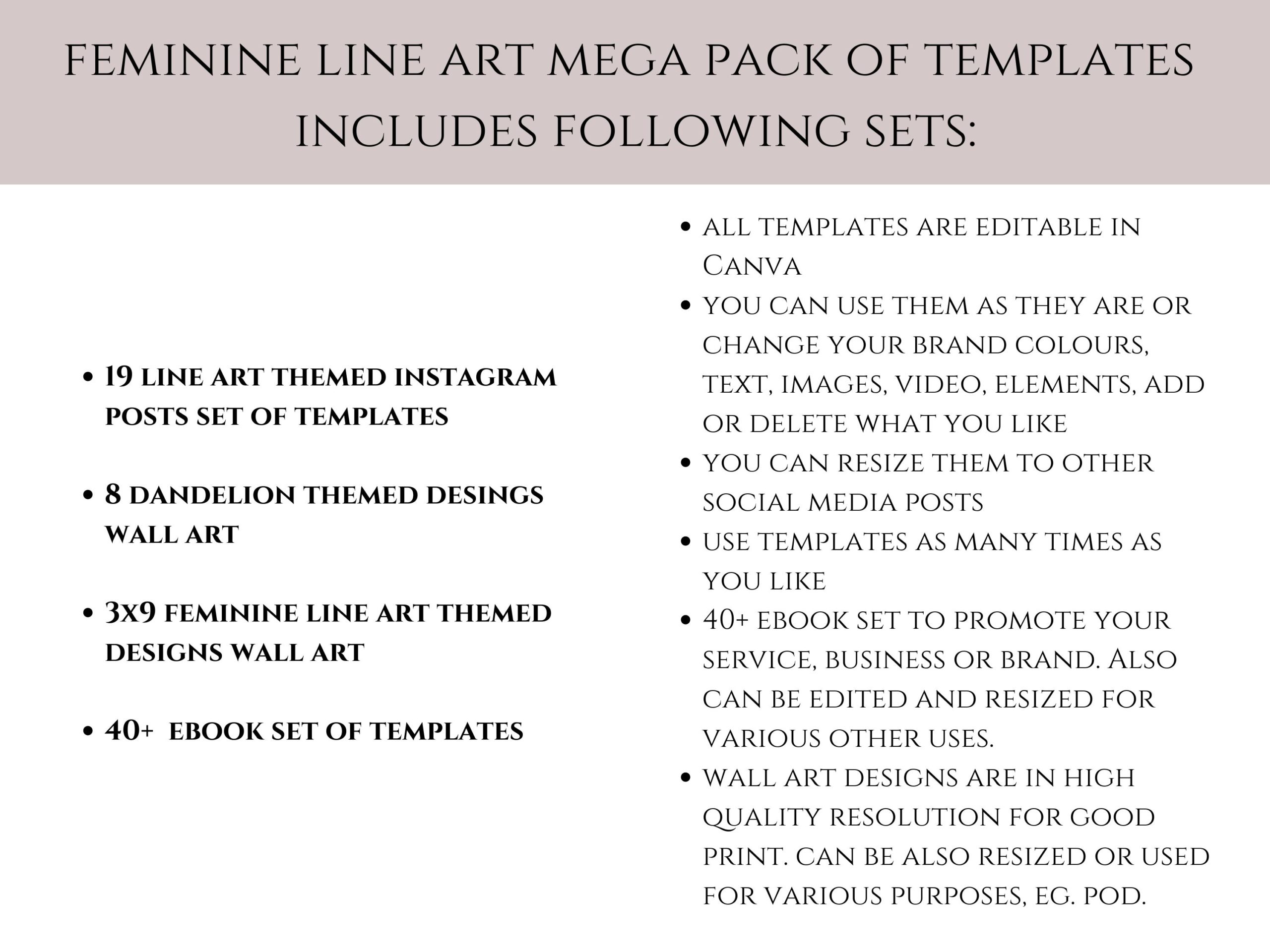 Feminine Line art mega pack
