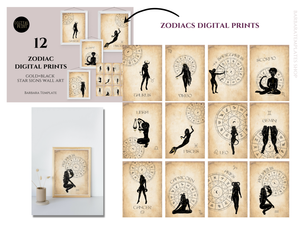 Witchy and zodiacs mega pack of templates