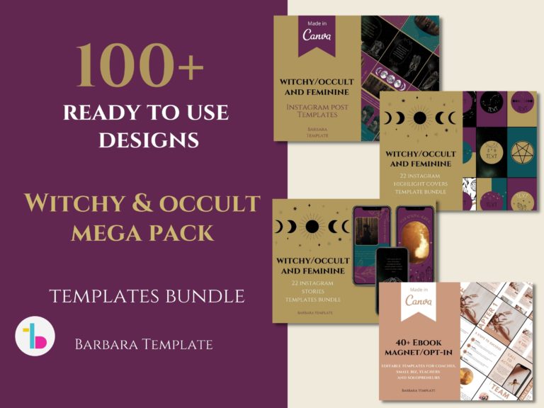 Witchy and Occult Mega Pack of templates bundle