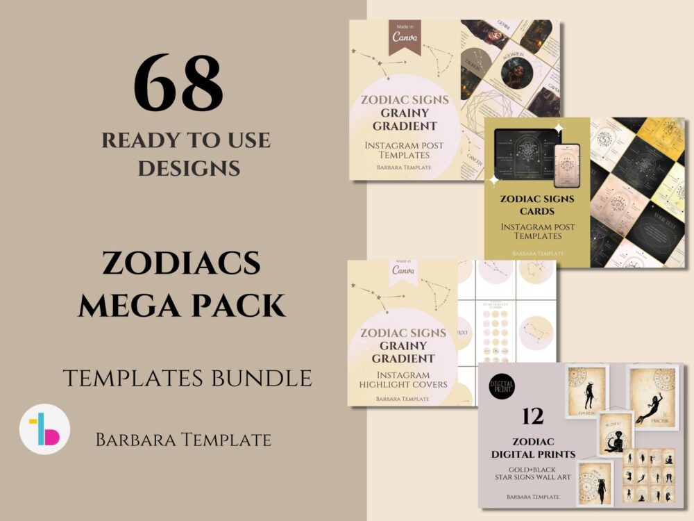 Zodiacs mega pack of templates