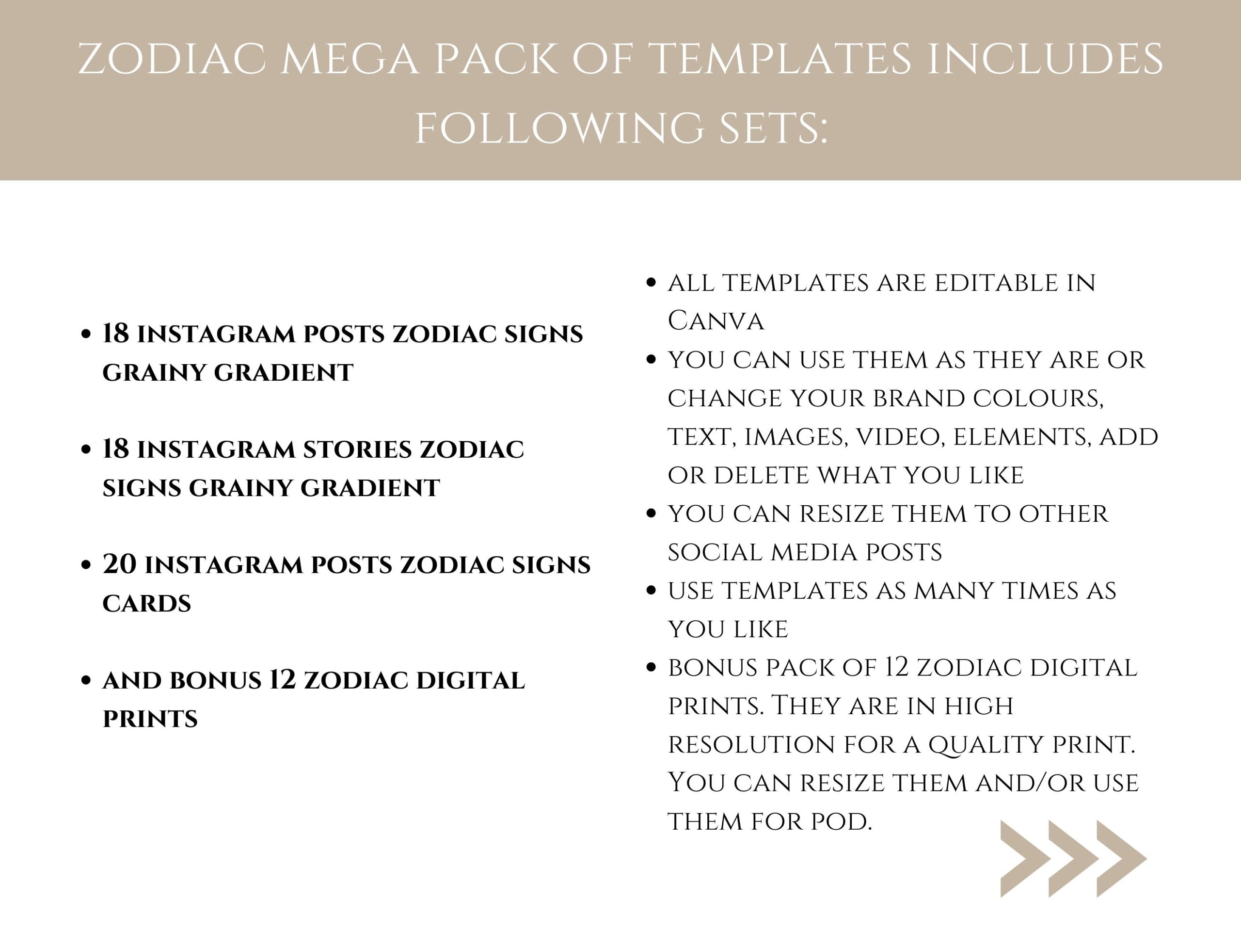 Zodiacs mega pack of templates