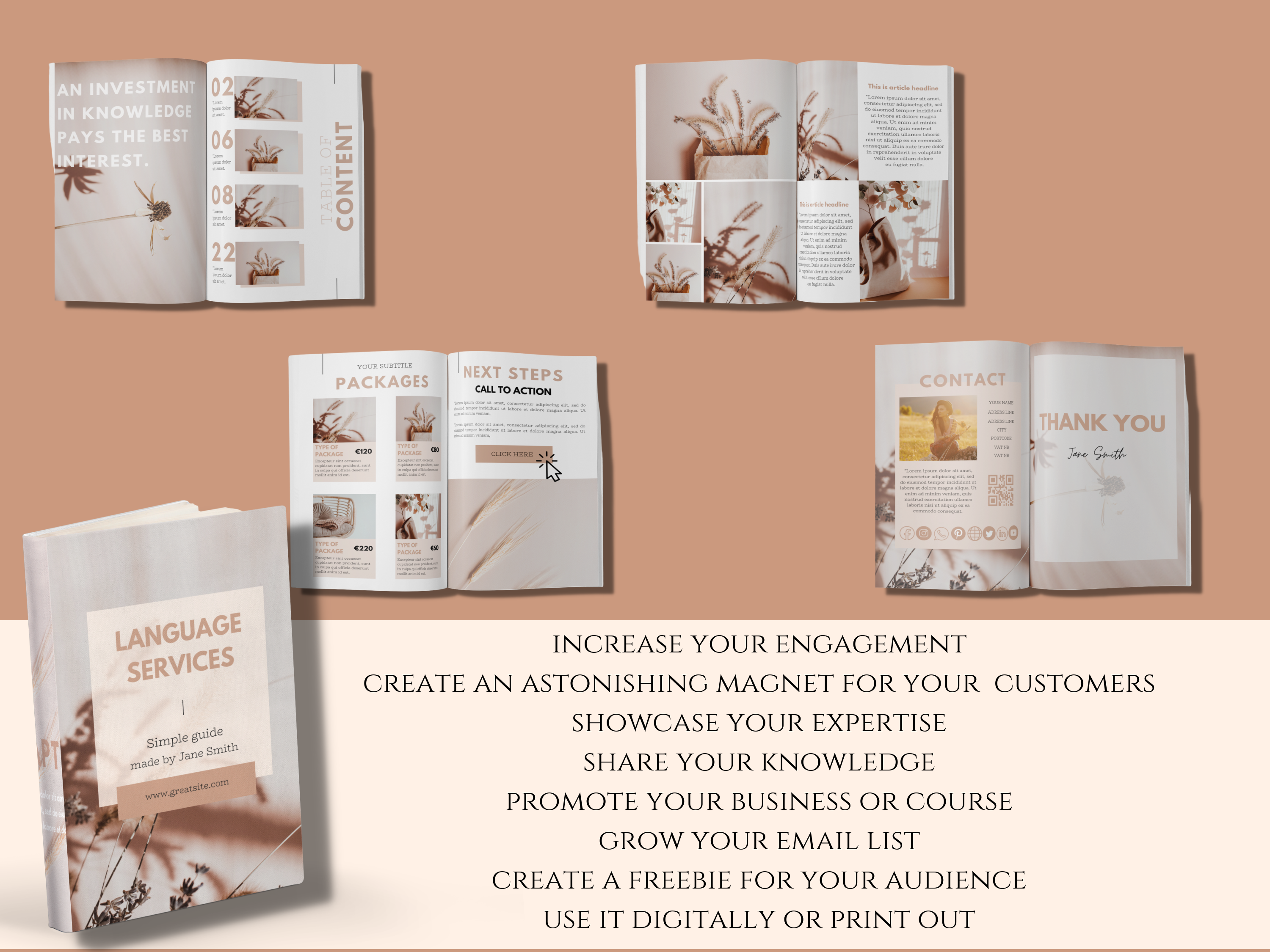 Aesthetic Ebook Templates for Female Entrepreneurs and coaches