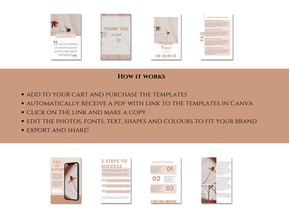 Aesthetic Ebook Templates for Female Entrepreneurs and coaches