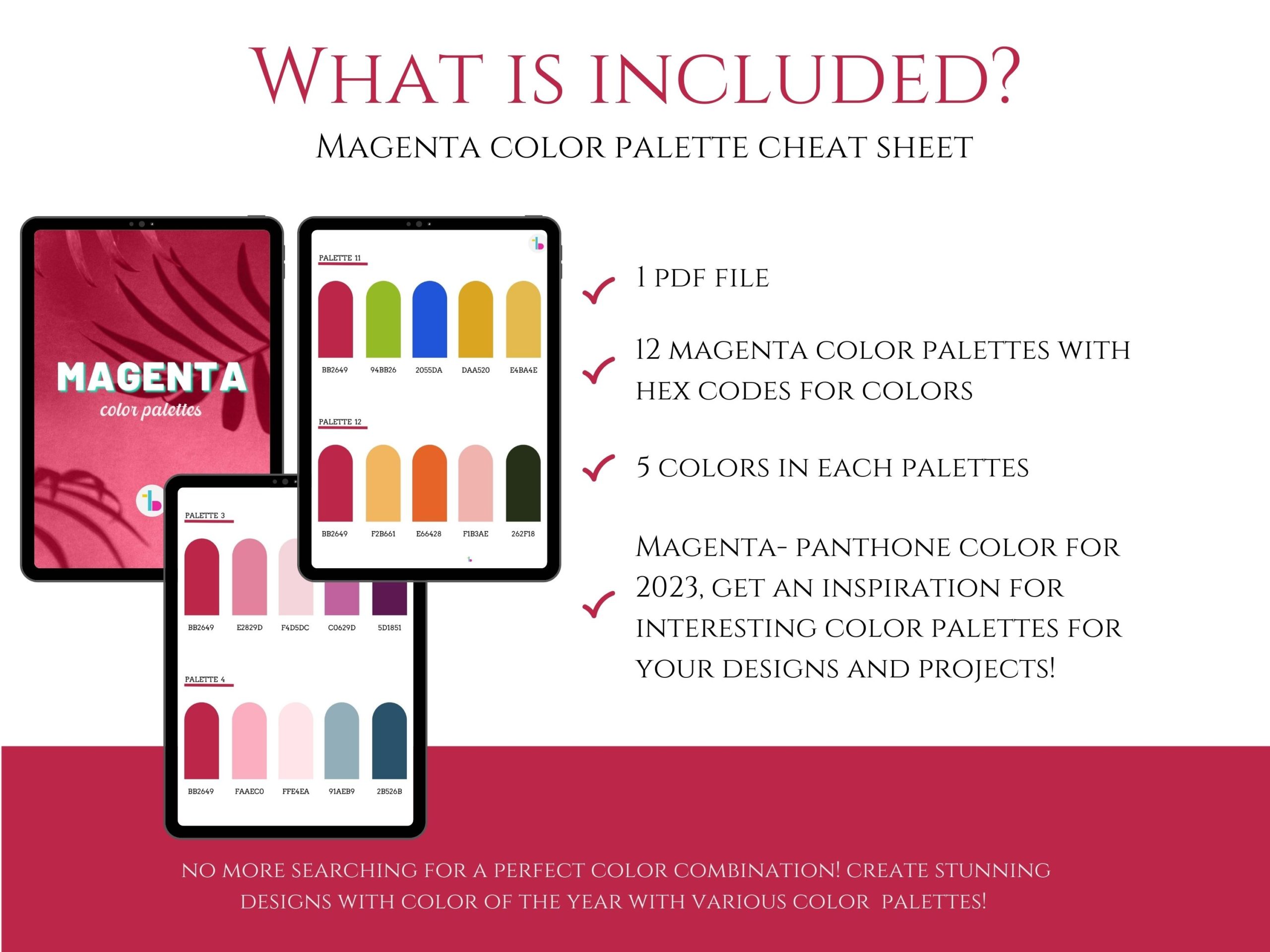 Magenta color palettes ebook