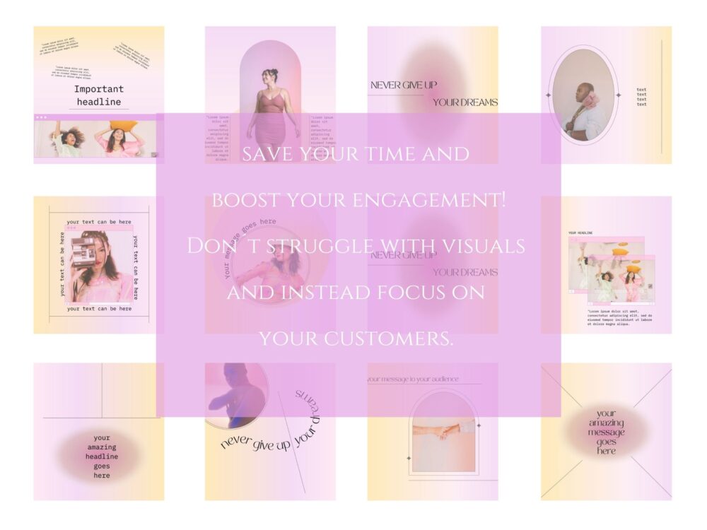 Purple Pastel Muted Gradient Instagram Post Templates Bundle