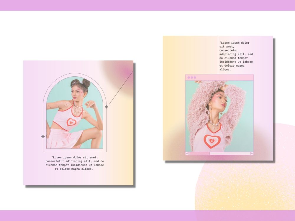 Purple Pastel Muted Gradient Instagram Post Templates Bundle