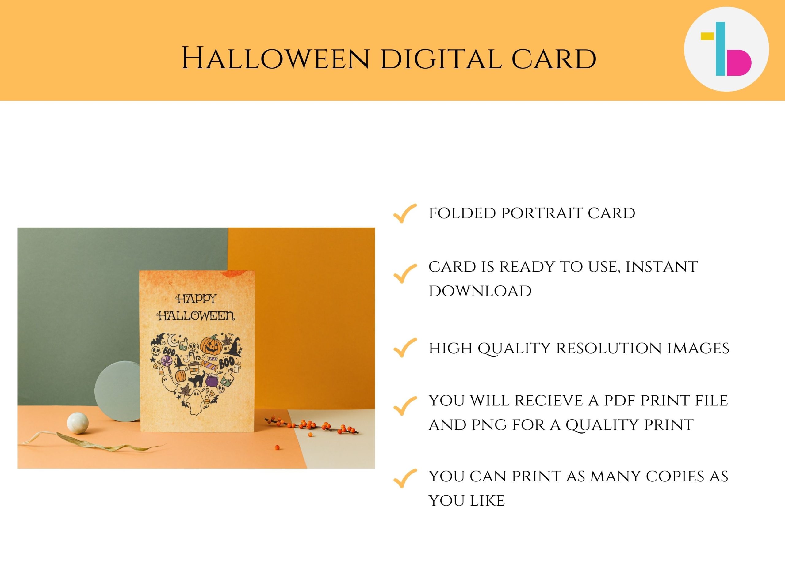 Happy Halloween printable folded card