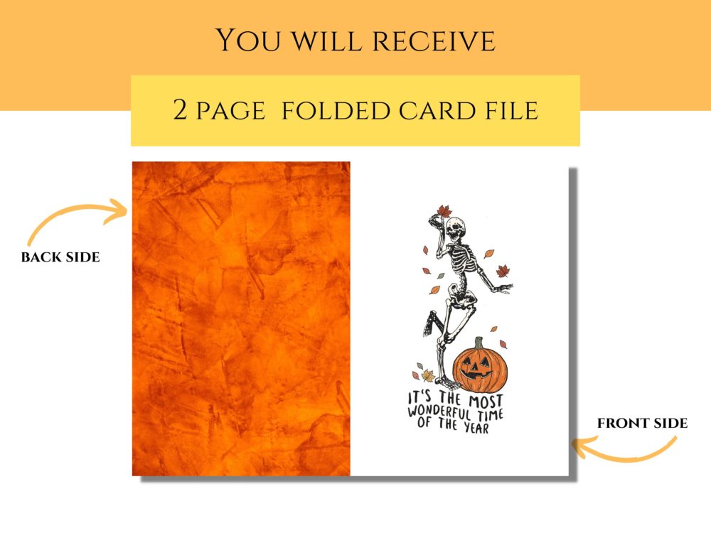 Skeleton Halloween printable Card