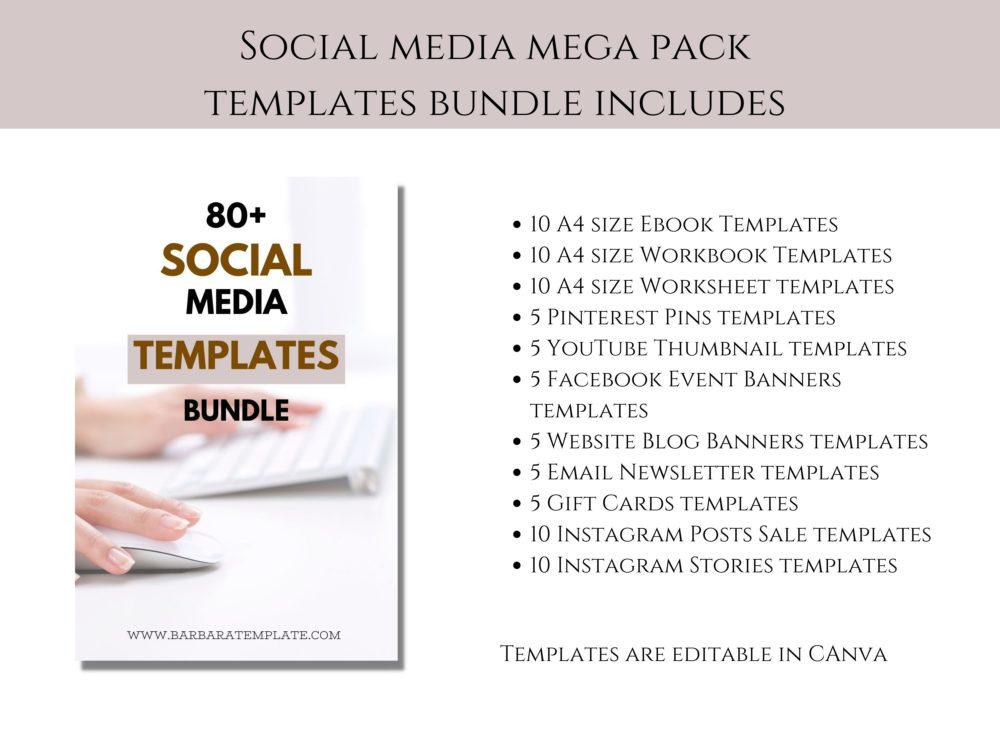 Social Media Mega Pack of 80 Templates for Online Business