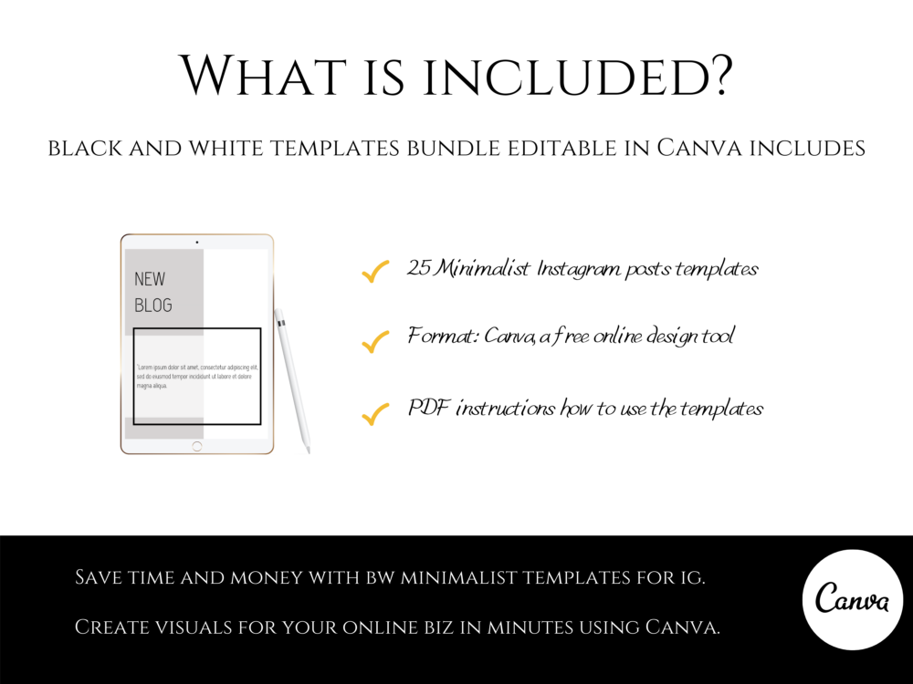 Minimalist Black and White templates