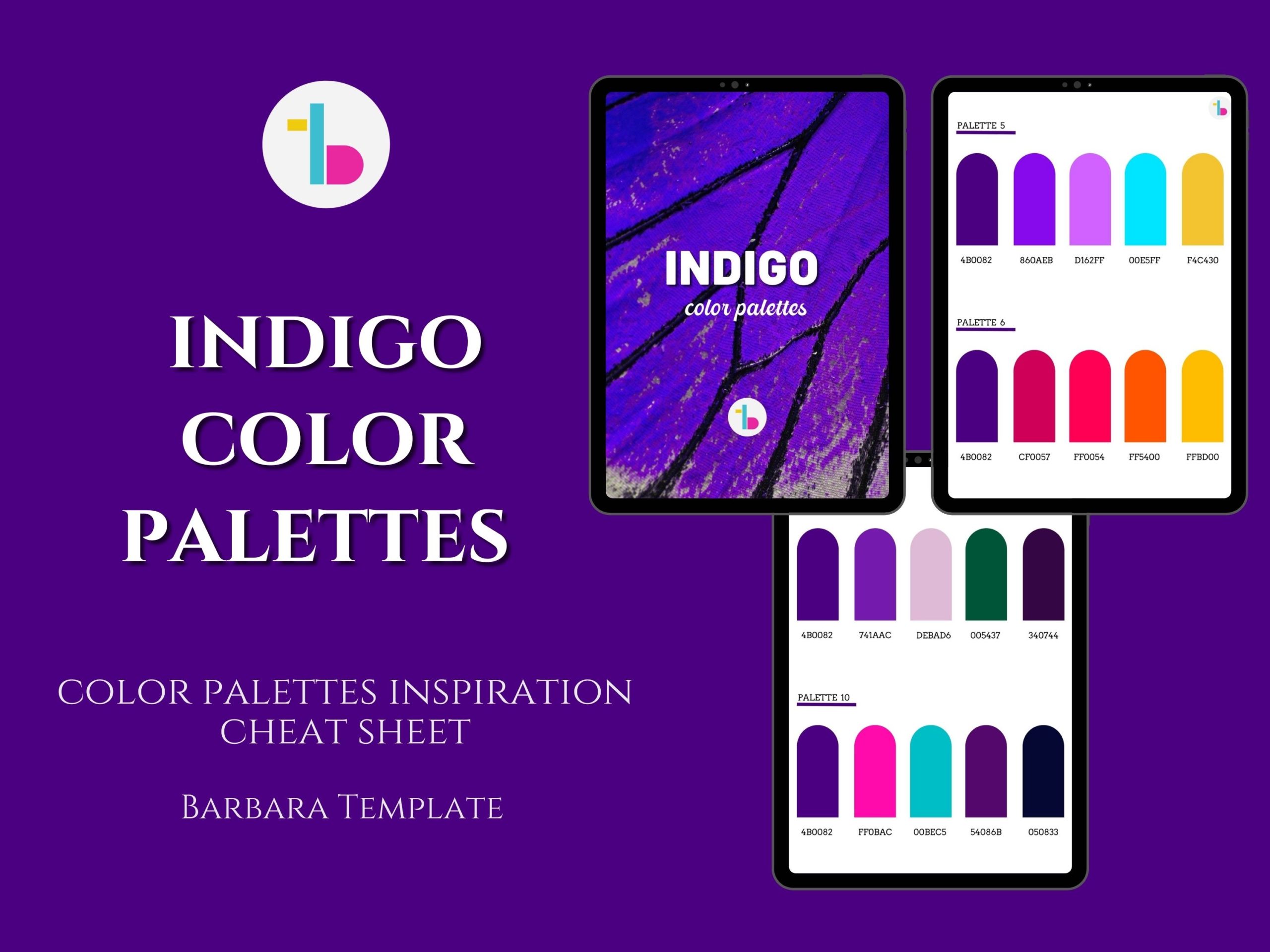 Indigo blue color palettes inspiration