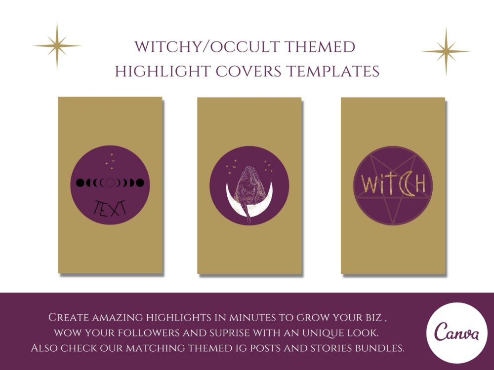 Witchy Occult Instagram Story Highlight Cover Templates Bundle