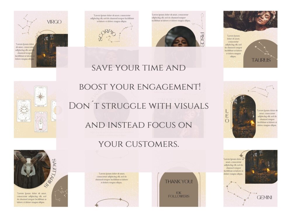 Zodiac Signs Spiritual Templates Bundle