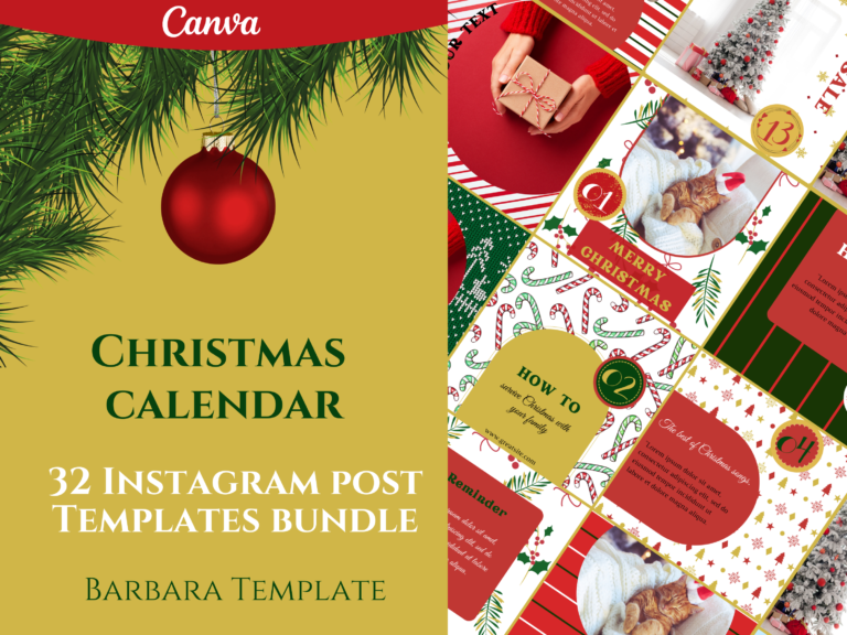 Christmas Advent Calendar Instagram Templates Bundle