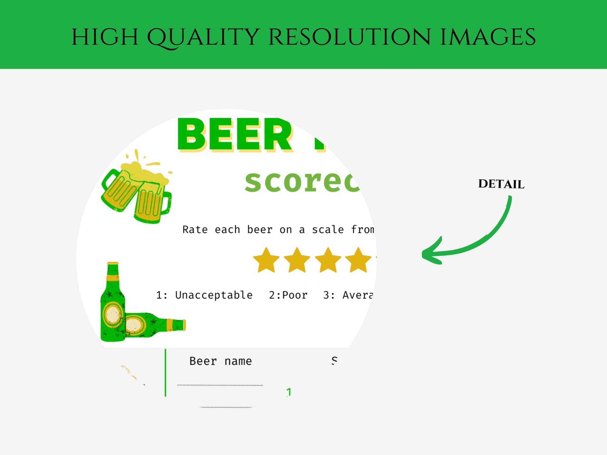 St. Patricks Day Beer Tasting Scorecard, Drinking Game For Adults Printable Sheet