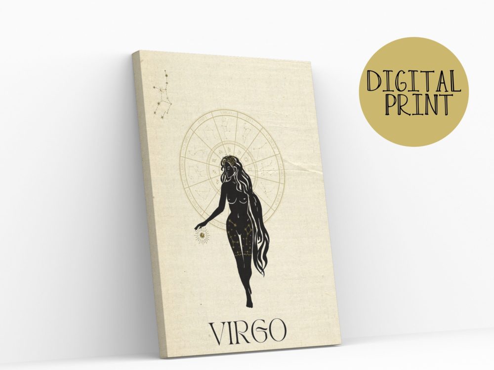 Virgo Digital Print, Printable Zodiac Wall Decor