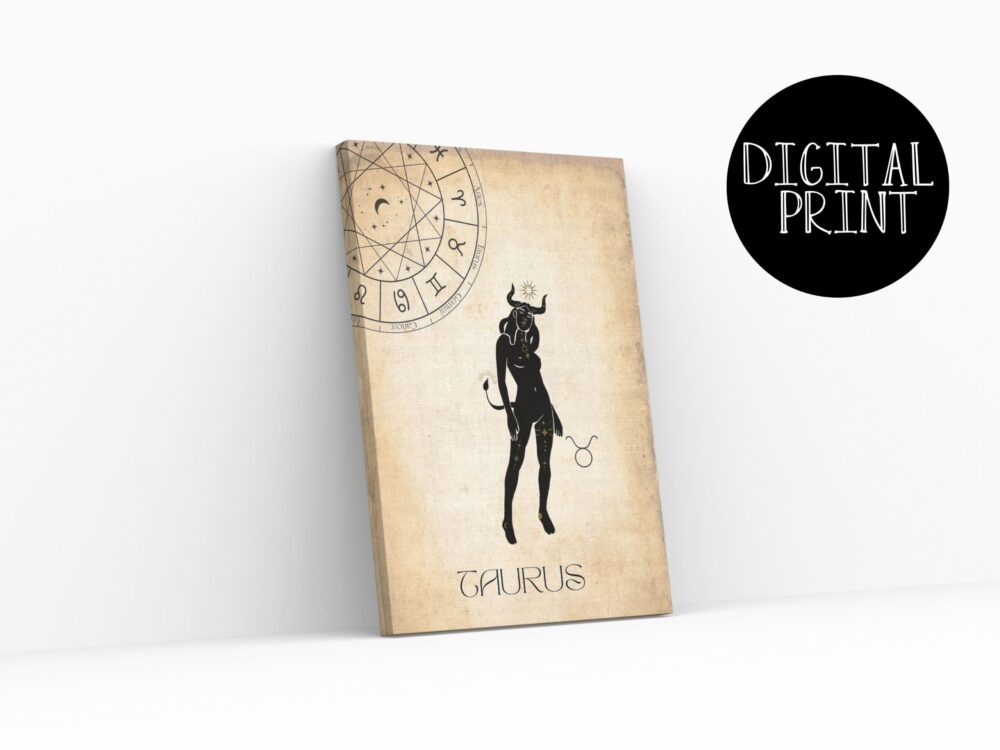 Earth Elements, Zodiac Digital Print, Taurus, Virgo, Capricorn Printable Wall Art