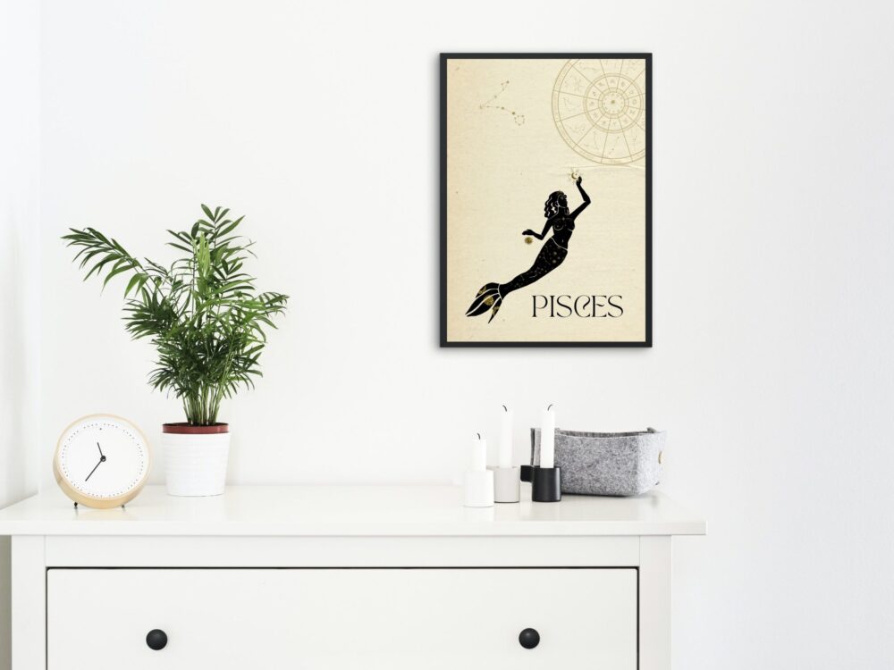 Water Elements, Zodiac Digital Prints, Cancer, Pisces, Scorpio Printable Wall Art