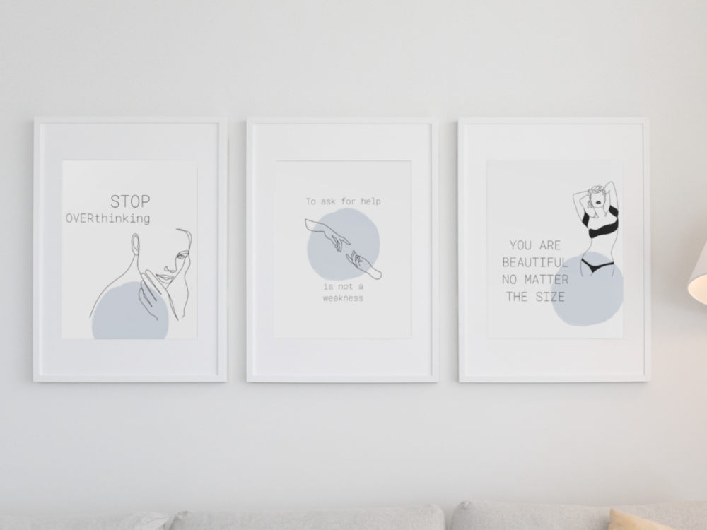 Set of Minimalist Digital Print Wall Art