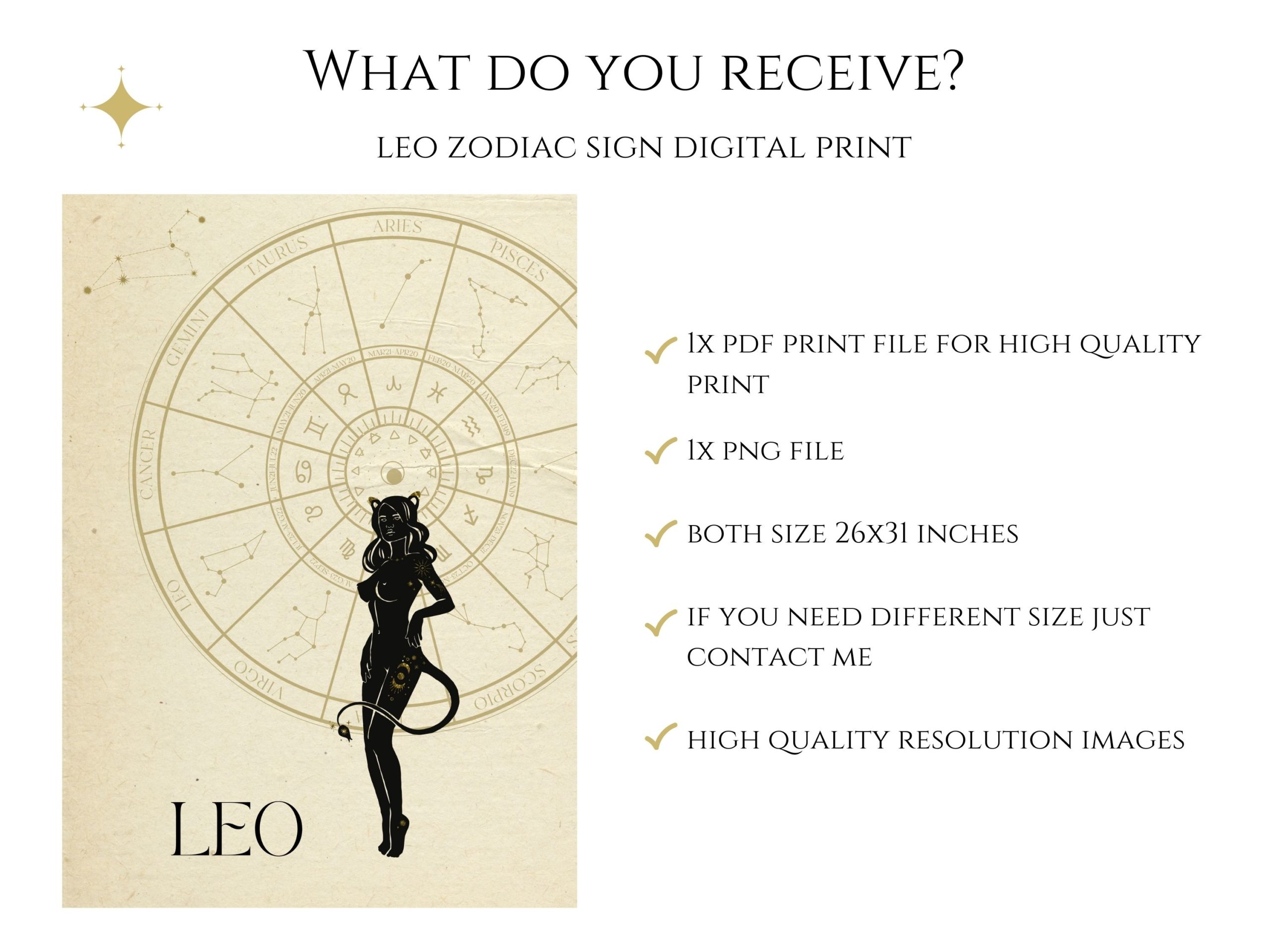 Leo Zodiac Digital Print