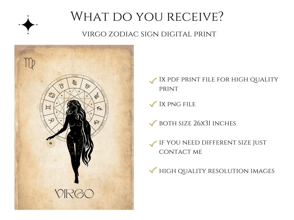Astrology Poster, Virgo Gift, Virgo Poster