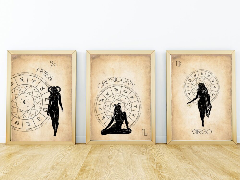 Zodiac printable wall art set of 6