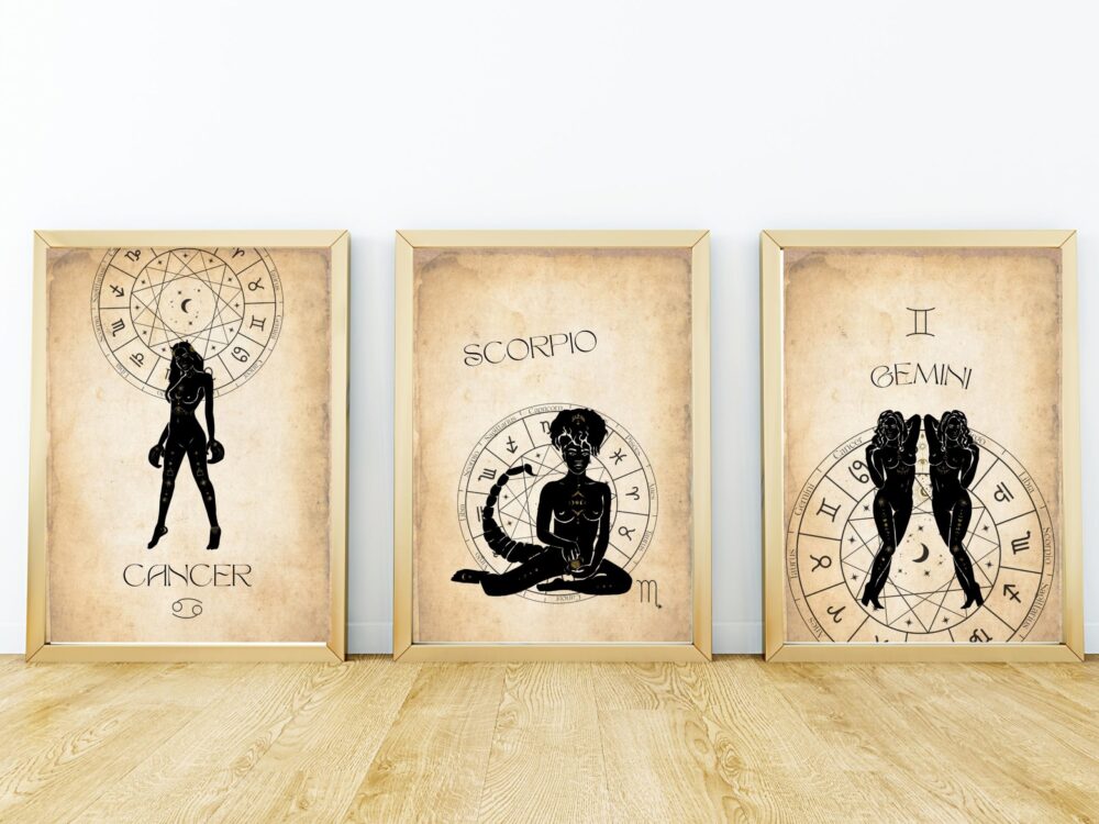 12pc Set Zodiac Print
