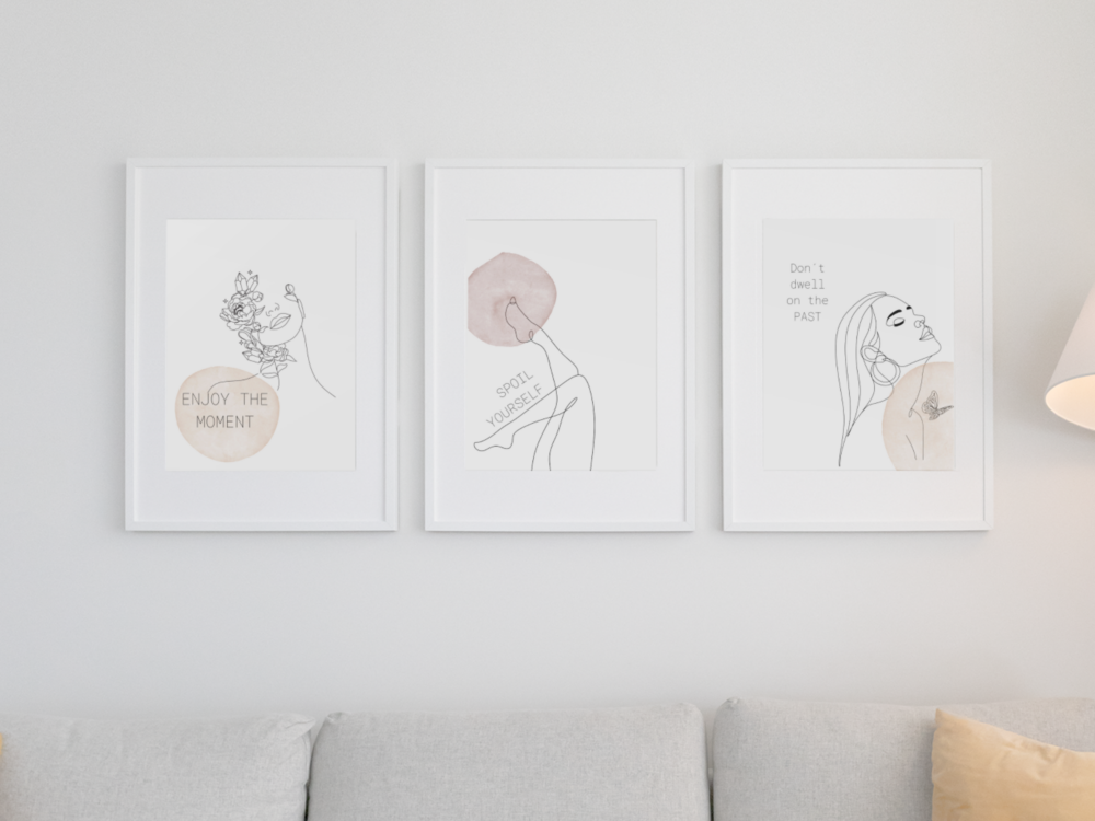 Minimalist Feminine Line Art Print Set