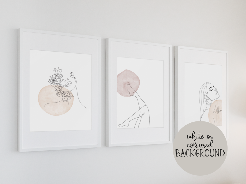 Minimalist Feminine Line Art Print Set