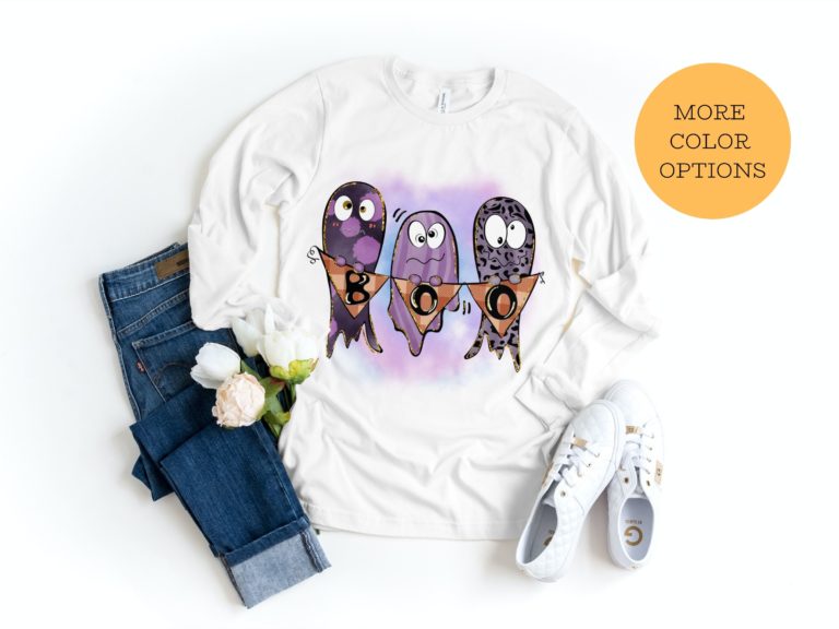 Boo Halloween Graphic Tee, Cute Halloween Shirt