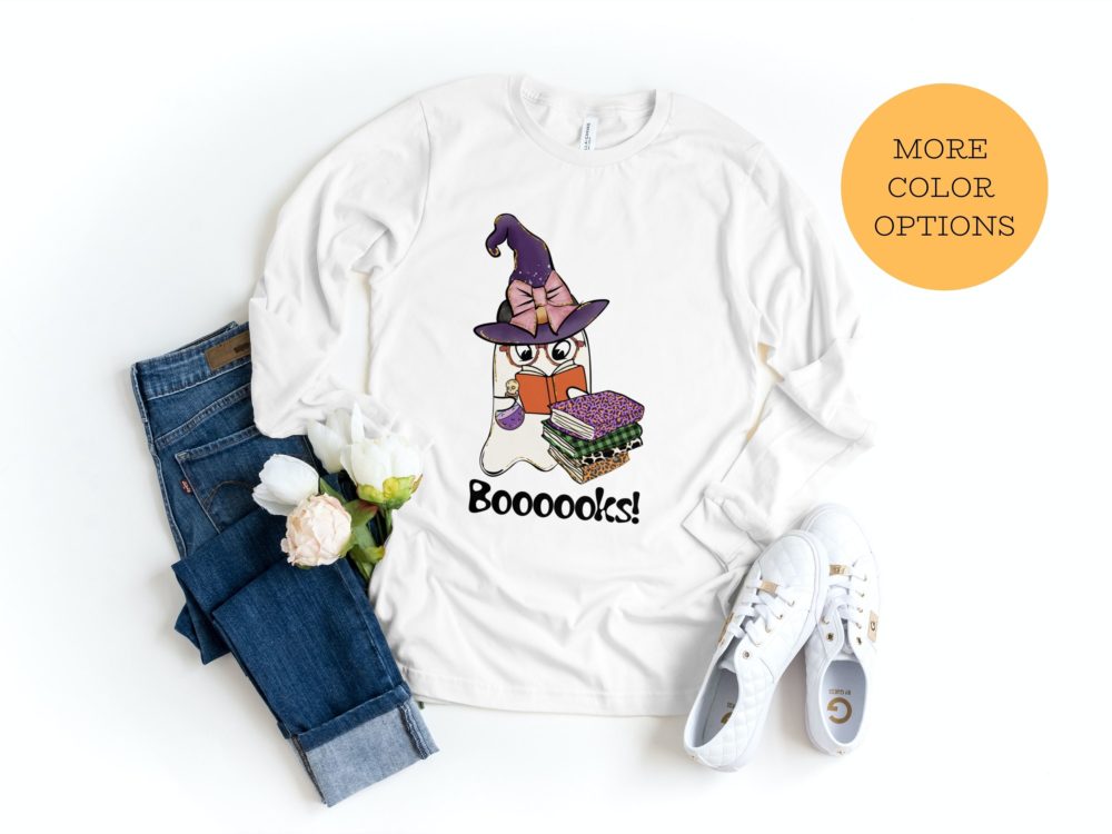 Booooks Halloween shirt for book lover, Bookworm gift