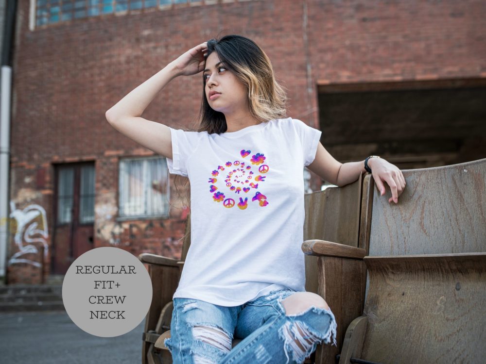 Peace and love neon graphic shirt