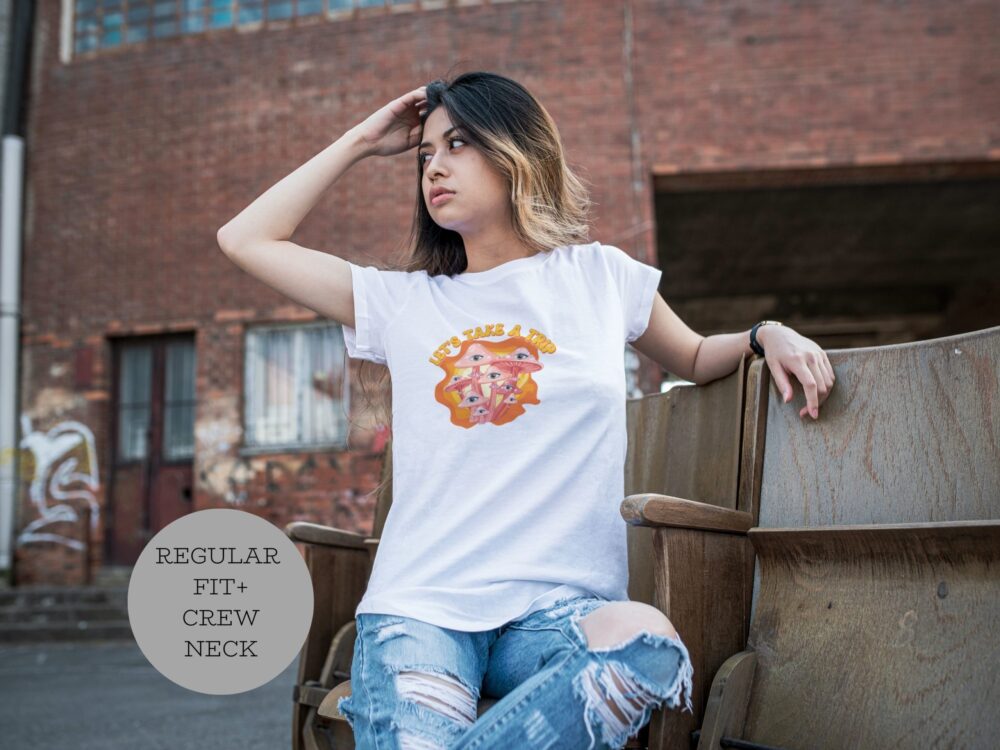 Psychedelic mushrooms with eyes t-shirt