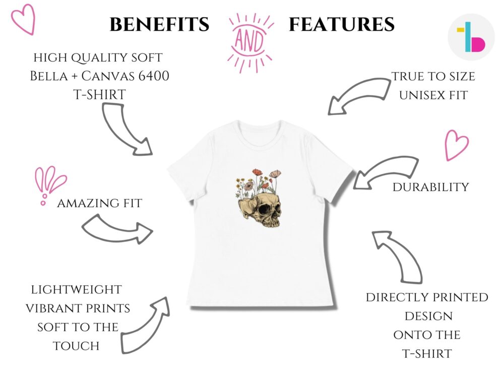 Human skull with flowers shirt