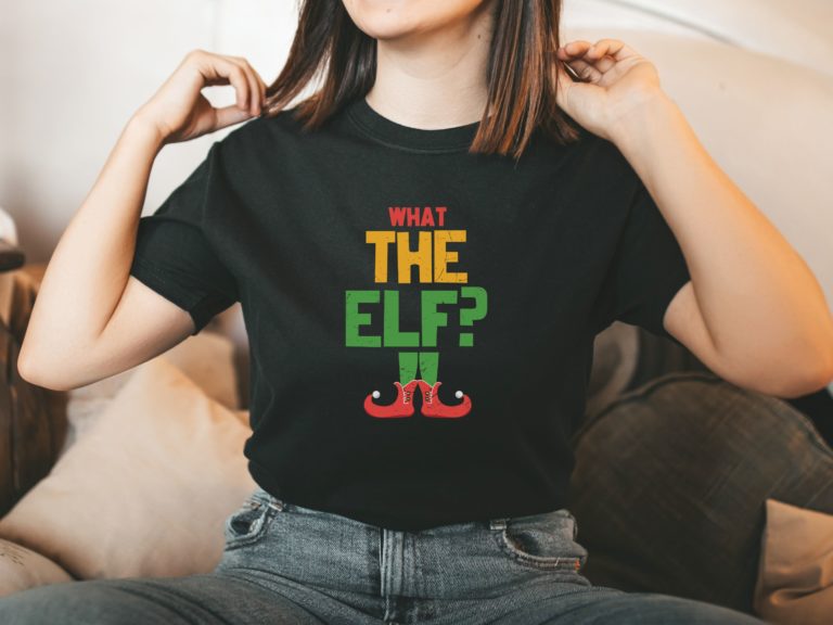 What the elf tshirt, Funny retro Christmas shirt