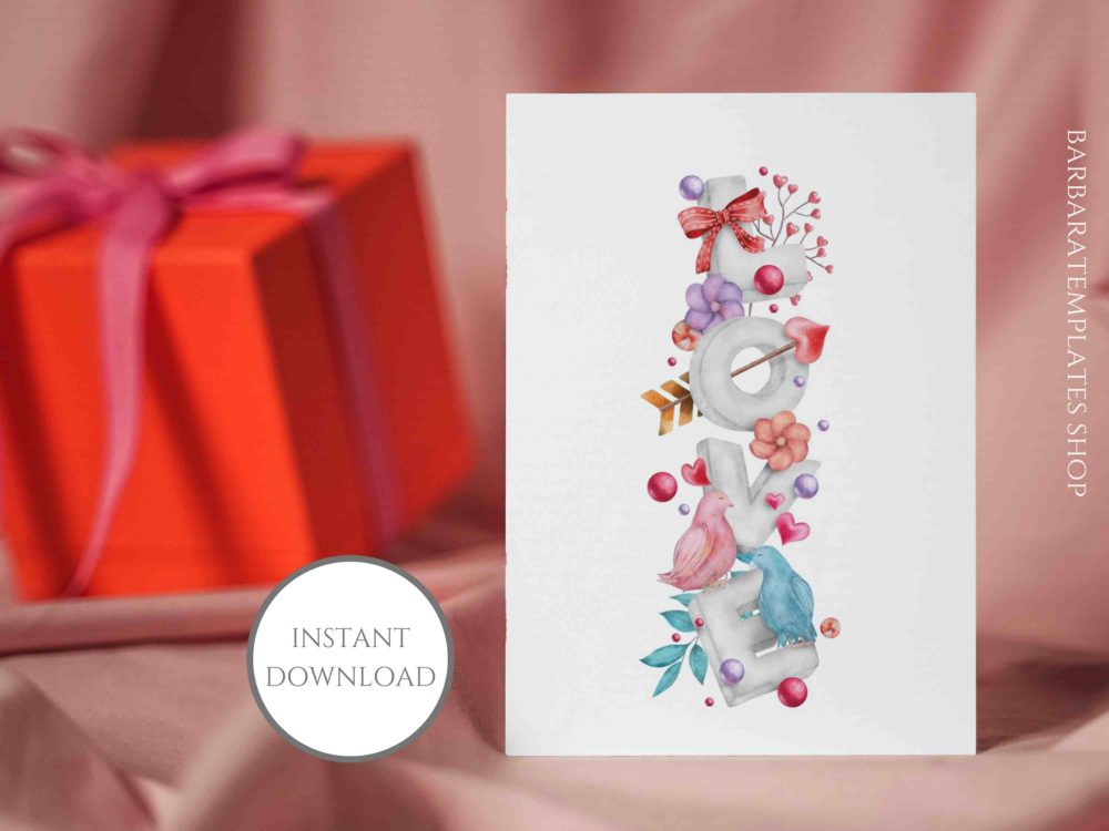 Personalized watercolor love Card