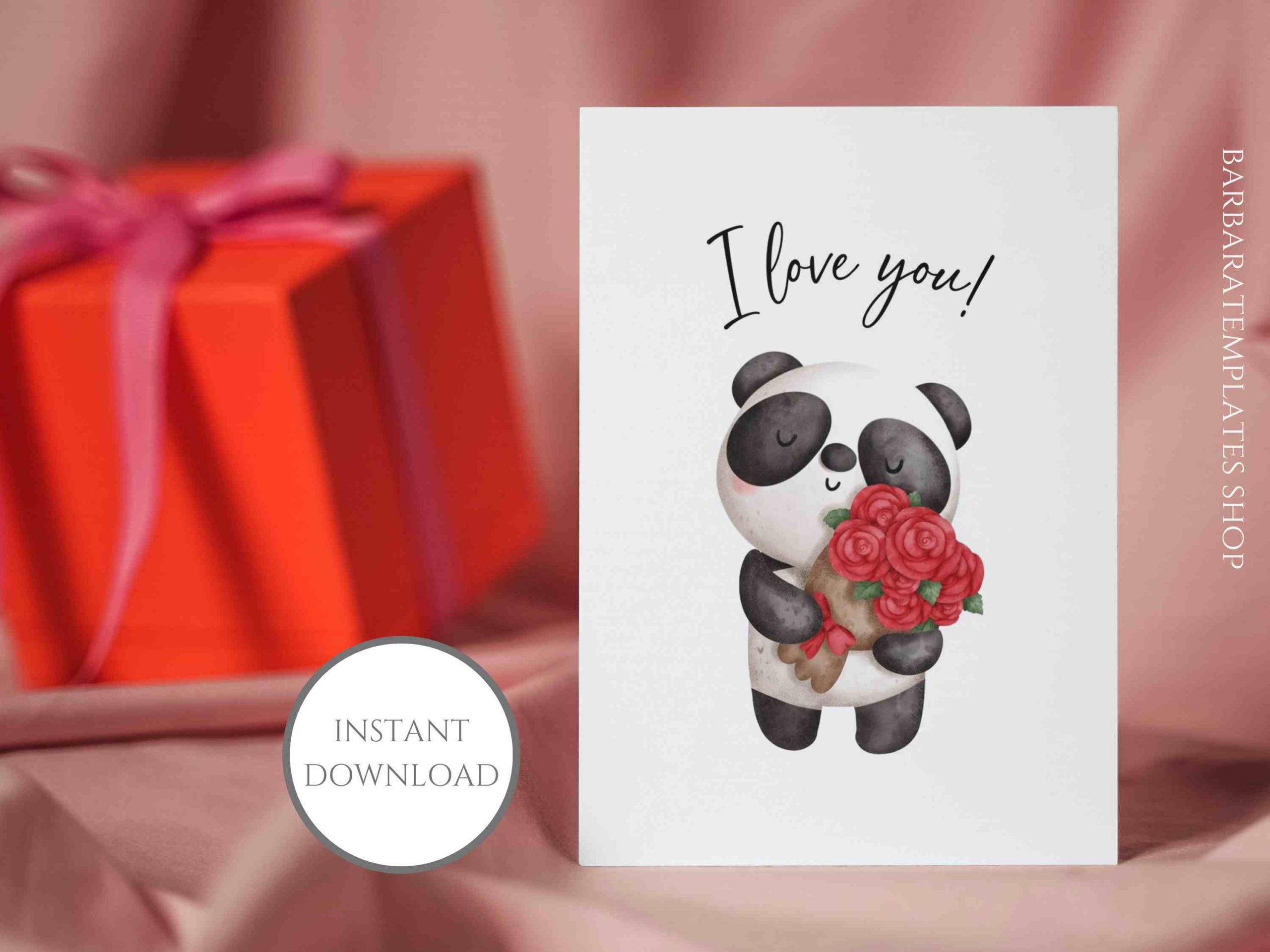 Cute Panda Valentine Card