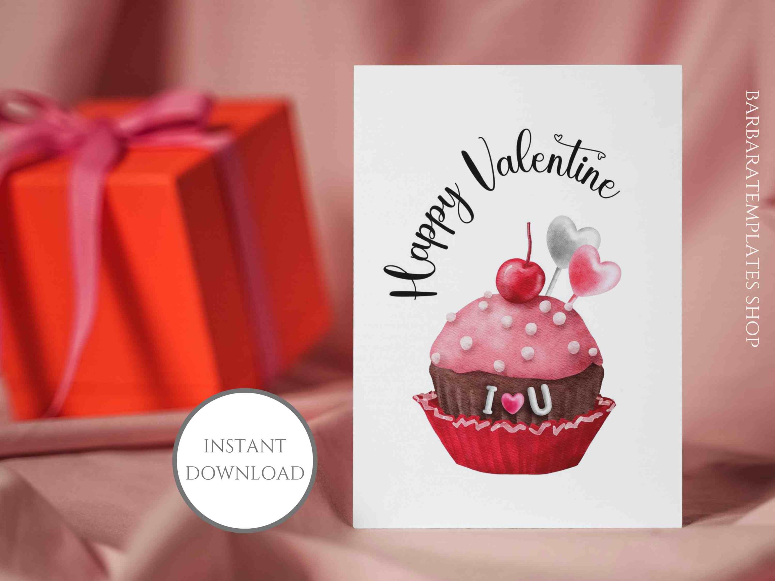 Happy Valentine Cupcake Card