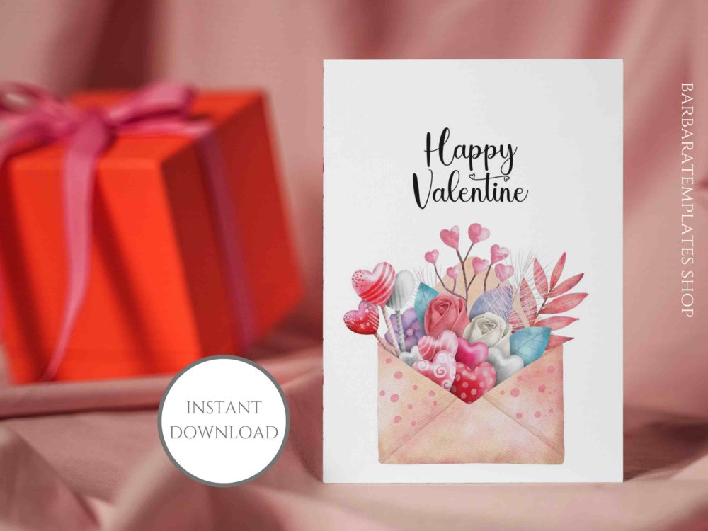 Happy Valentine Romantic Folded Card